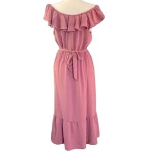 DKNY Elegant Pink Off-Shoulder Dress